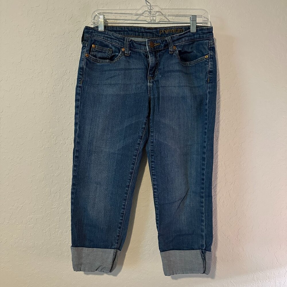 GAP Size 6 Premium Straight Crop Rolled Hem Stretch Denim Jeans
